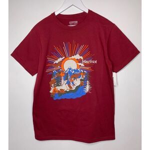 Marmot Men's Organic Cotton Descent Logo Tee, Red/Manzanita, US Size M, NWT